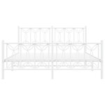 vidaXL Cadre de lit métal sans matelas et pied de lit blanc 150x200 cm