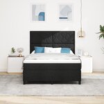 vidaXL Lit à sommier avec matelas & LED Noir 160x200 cm Tissu