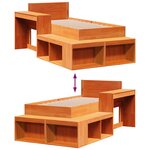 vidaXL Cadre de lit sans matelas cire marron 90x190 cm bois pin massif