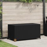vidaXL Boîte de rangement de jardin noir 120x65x61 cm résine tressée