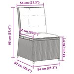 vidaXL Canapé inclinable de jardin avec coussins noir résine tressée