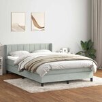 vidaXL Sommier à lattes de lit et matelas gris clair 160x210cm velours