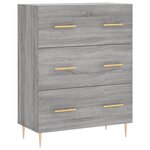vidaXL Buffet sonoma gris 69 5x34x90 cm bois d'ingénierie