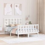 vidaXL Cadre de lit sans matelas blanc bois de pin massif