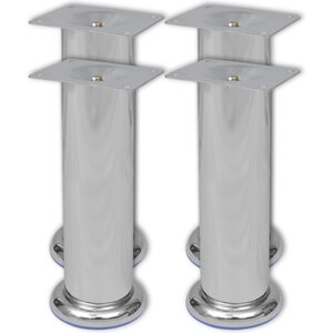 vidaXL 4 Pièces Pieds ronds de canapé Chrome 180 mm
