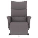 vidaXL Fauteuil inclinable avec repose-pieds gris similicuir