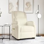 vidaXL Fauteuil de massage Crème Similicuir