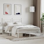 vidaXL Cadre de lit métal sans matelas et tête de lit blanc 140x190 cm