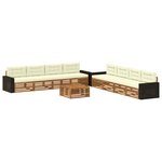 vidaXL Ensemble de canapés d'extérieur 9 Pièces Naturel et Crème