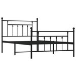 vidaXL Cadre de lit métal sans matelas avec pied de lit noir 107x203cm