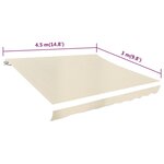 vidaXL Toile d'auvent Crème 450x300 cm