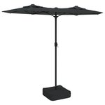 vidaXL Parasol de jardin à double tête avec LED anthracite 316x145 cm
