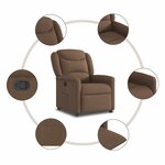 vidaXL Fauteuil inclinable Marron Tissu