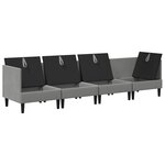 vidaXL Ensemble de meubles pour le salon 4 Pièces Gris foncé Tissu