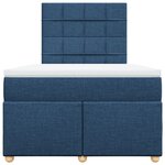 vidaXL Sommier à lattes de lit avec matelas Bleu 120x200 cm Tissu