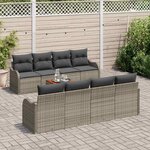 vidaXL Ensemble de canapé de jardin 9 Pièces Gris