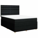 vidaXL Sommier à lattes de lit avec matelas Noir 160x200 cm Tissu