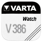 Blister de 1 Pile oxyde argent pour montres V386 (SR43) 1,55V VARTA