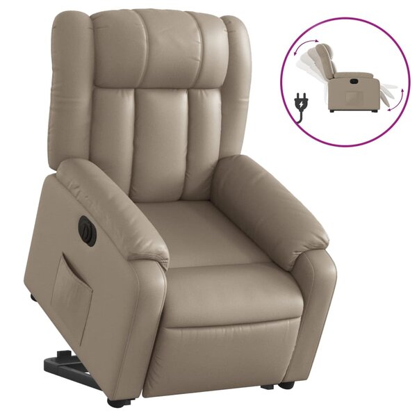 vidaXL Fauteuil inclinable électrique cappuccino similicuir
