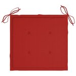 vidaXL Chaises de jardin et coussins rouge lot de 8 Bois teck massif