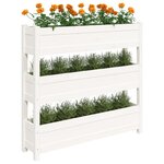 vidaXL Jardinière Blanc 112x25x104 5 cm Bois massif de pin