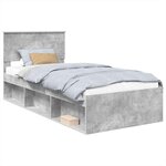 vidaXL Cadre de lit Gris Béton 90 x 190 cm Bois d'ingénierie