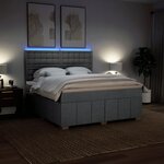 vidaXL Sommier à lattes de lit avec matelas Gris clair 180x200cm Tissu