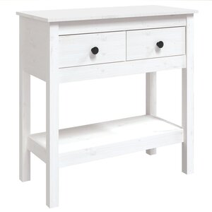vidaXL Table console Blanc 75x35x75 cm Bois massif de pin