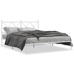 vidaXL Cadre de lit métal sans matelas et tête de lit blanc 150x200 cm