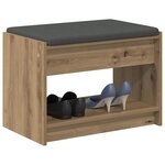 vidaXL Banc d'entrée Chêne Artisanal 63 x 38 x 45 cm