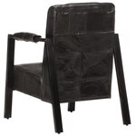 vidaXL Fauteuil 60x80x87 cm Noir Cuir de chèvre véritable