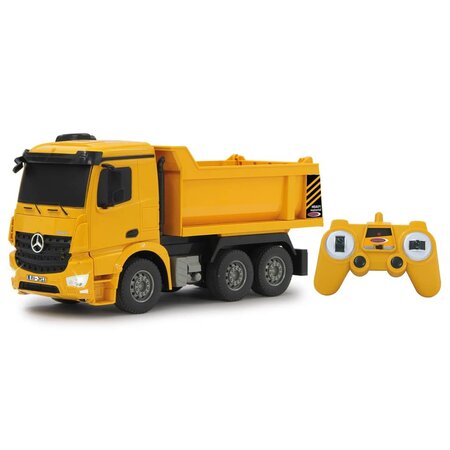 Jamara camion à benne télécommandé mercedes-benz arocs 1:26 jaune