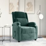 vidaXL Fauteuil inclinable vert foncé velours