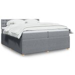 vidaXL Sommier à lattes de lit avec matelas Gris clair 200x200cm Tissu