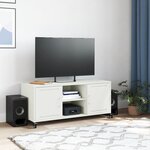 vidaXL Meuble TV blanc 100 5x39x43 5 cm acier