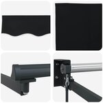 vidaXL Store rétractable manuel avec LEDs Noir et anthracite 3 x 2 5 m