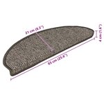 vidaXL Tapis d'escalier autocollants aspect sisal 15 Pièces 65x21x4 cm