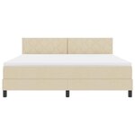 vidaXL Lit boxspring avec matelas Crème 180 x 200 cm tissu