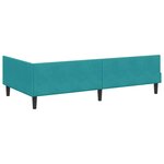 vidaXL Cadre de lit d'angle avec tête de lit Turquoise 90 x 200 cm