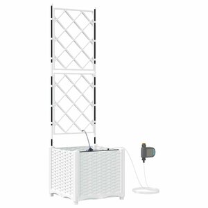 vidaXL Cache-pot de jardin Blanc 40 x 40 x 142 cm Acier