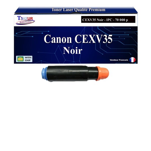 T3AZUR - Toner compatible avec Canon IR Advance 8085  8095  8105  8205  8285  8295  8500 II  8505 Pro II  8585 Pro II  8595 Pro II remplace Canon CEXV35 (3764B002) Noir - 70 000 pages