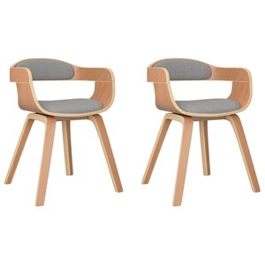 vidaXL Chaises à manger lot de 2 taupe bois courbé et tissu