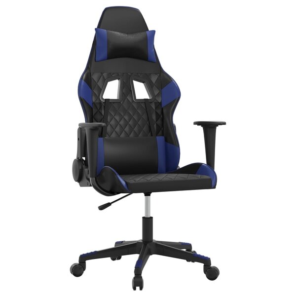 vidaXL Chaise de jeu Noir et bleu Similicuir