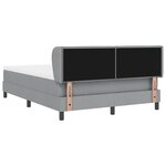 vidaXL Lit à ressorts avec matelas Gris clair 140 x 200 cm tissu