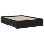 vidaXL Cadre de lit avec tiroirs sans matelas noir 135x190 cm