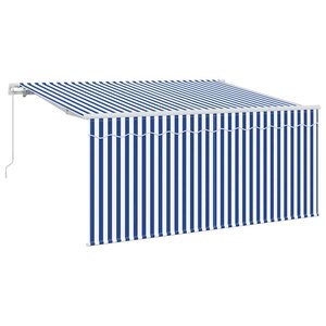 vidaXL Auvent Rétractable Bleu et Blanc 300 x 200 cm