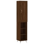 vidaXL Buffet haut Chêne marron 34 5x34x180 cm Bois d'ingénierie