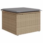 vidaXL Salon de jardin et coussins 10 Pièces mélange beige résine tressée
