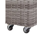 vidaXL Lit surélevé de jardin à 4 pots 80x22x79 cm Résine Tressée Gris