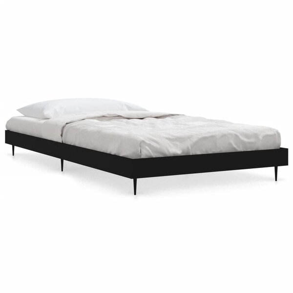 vidaXL Cadre de lit sans matelas noir 90x190 cm bois ingénierie